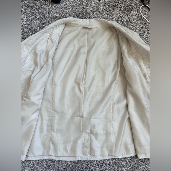 Studio Works 100% Linen Blazer Jacket in Neutral Natural Linen size XL - Picture 10 of 10